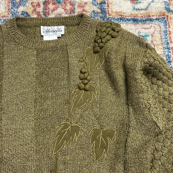 Vintage Marella Floral Textured Sweater Small - Picture 4 of 5
